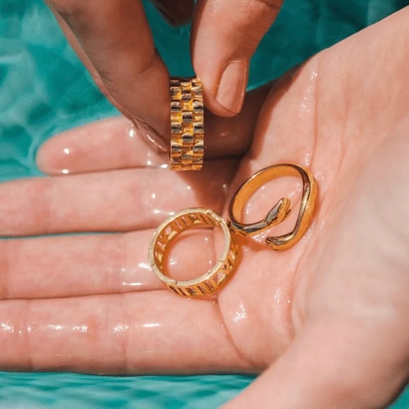 Waterproof chain gold plated ring - Picture 3 of 6